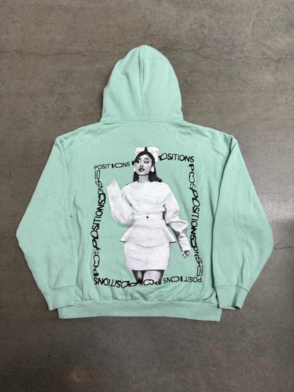 Ariana Grande Positions Album Merch Hoodie Sweatshirt Womens Large Mint Green